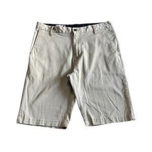 Volcom Chino Shorts Mens 32 Tan Bermuda Summer Skater Summer Khaki 11"